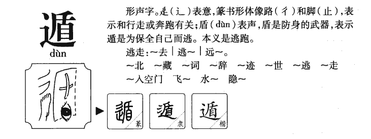 遁字字源字形