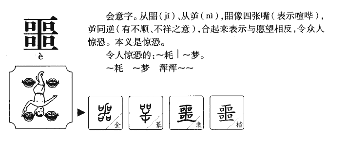 噩字字源字形