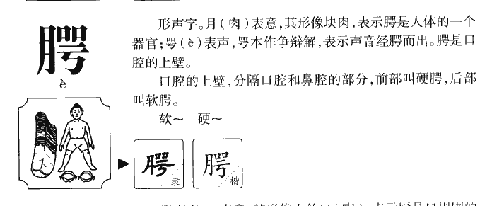腭字字源字形