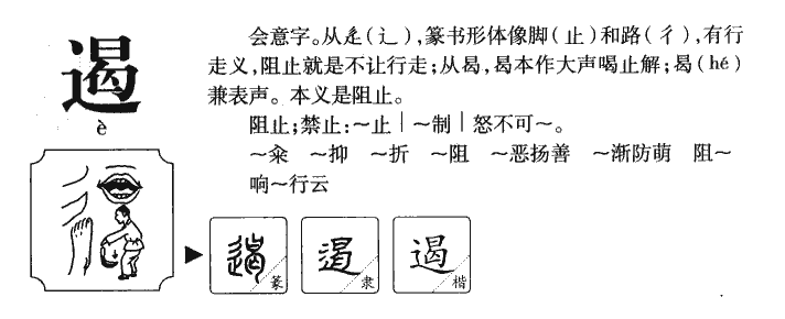遏字字源字形
