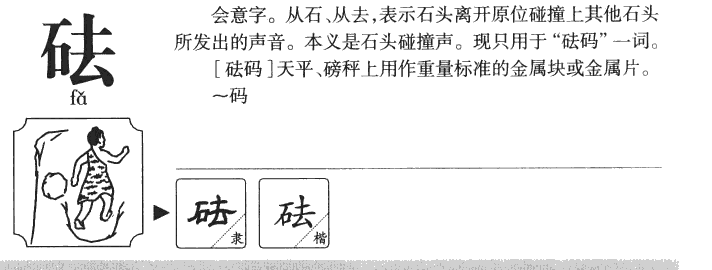 砝字字源字形