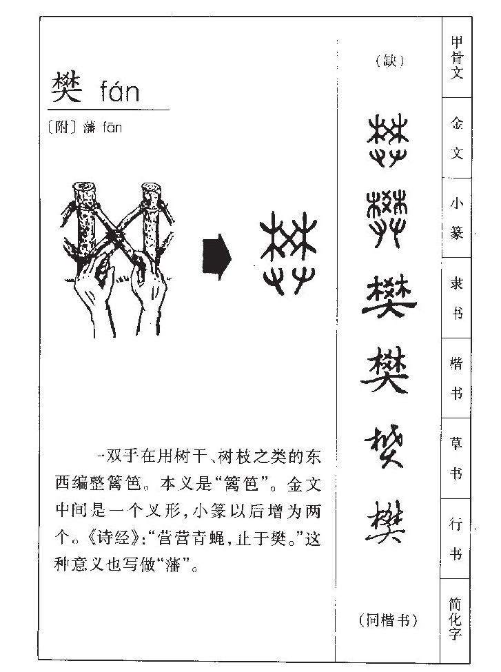 樊字字源字形