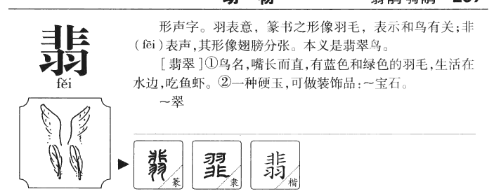 翡字字源字形