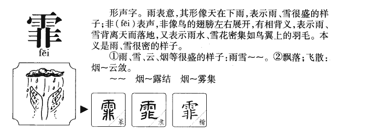 霏字字源字形