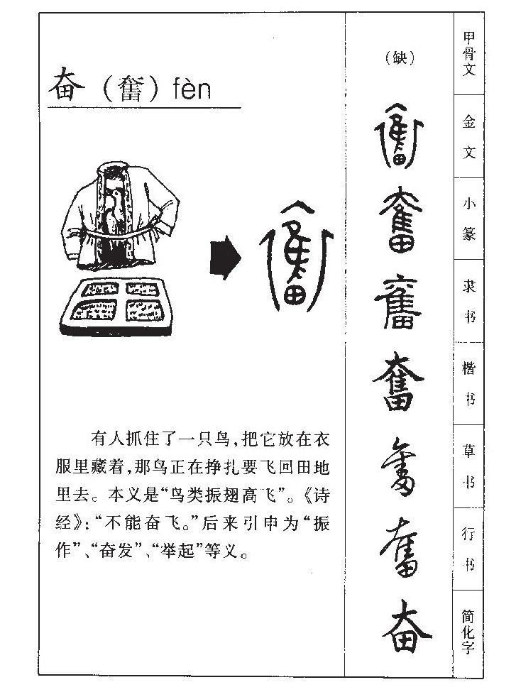 奋字字源字形