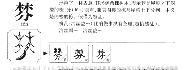 棼字字源字形