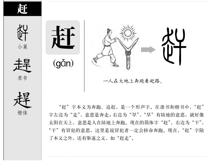 赶字字源字形