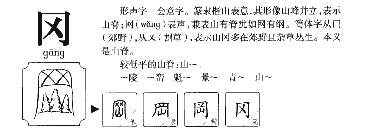 冈字字源字形