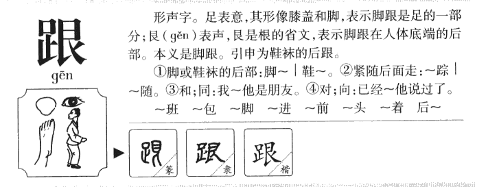 跟字字源字形