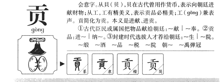 贡字字源字形