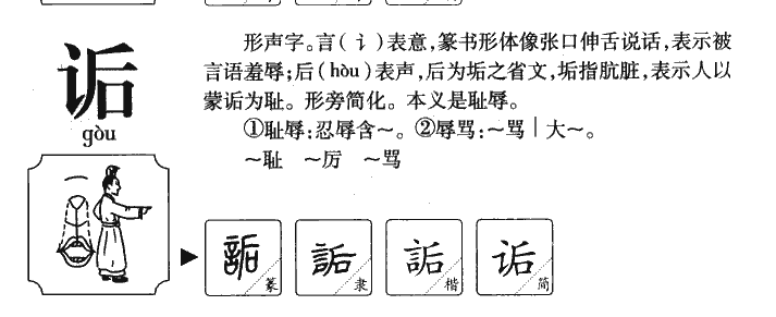 诟字字源字形