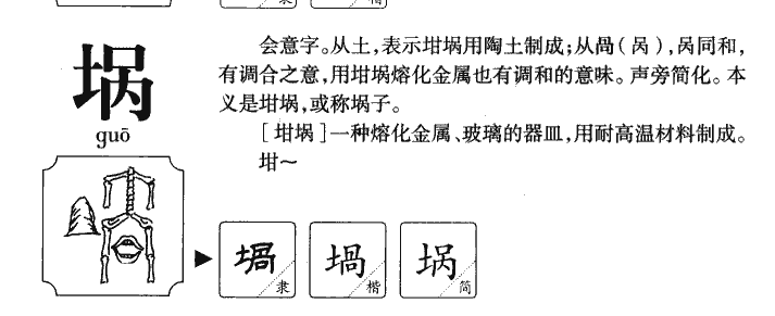埚字字源字形