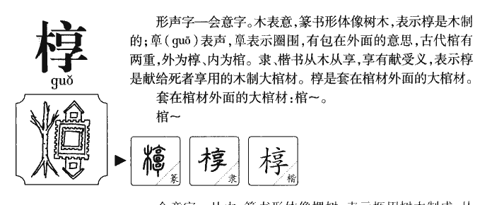 椁字字源字形