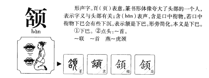 颔字字源字形