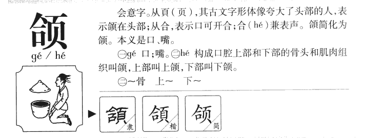 颌字字源字形