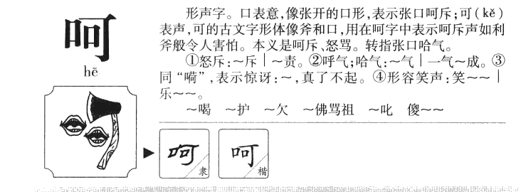 嗬字字源字形