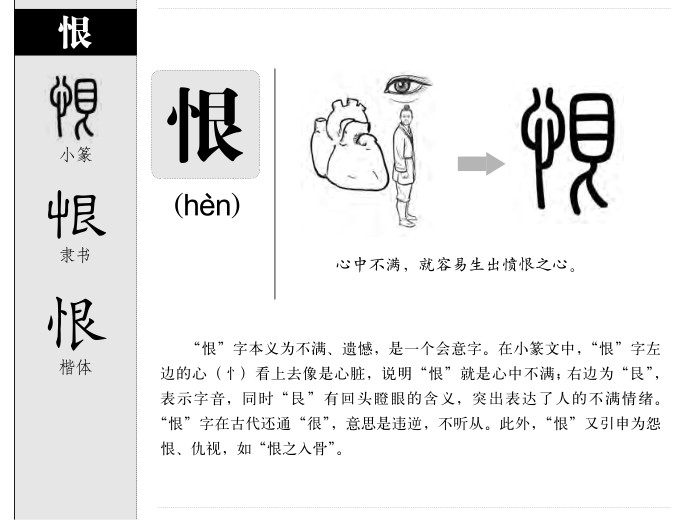 恨字字源字形