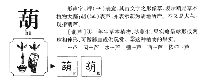葫字字源字形
