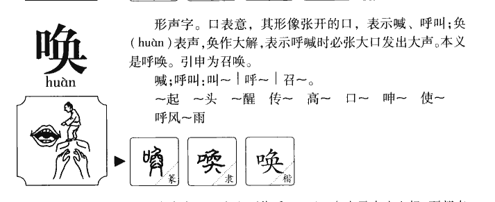 唤字字源字形