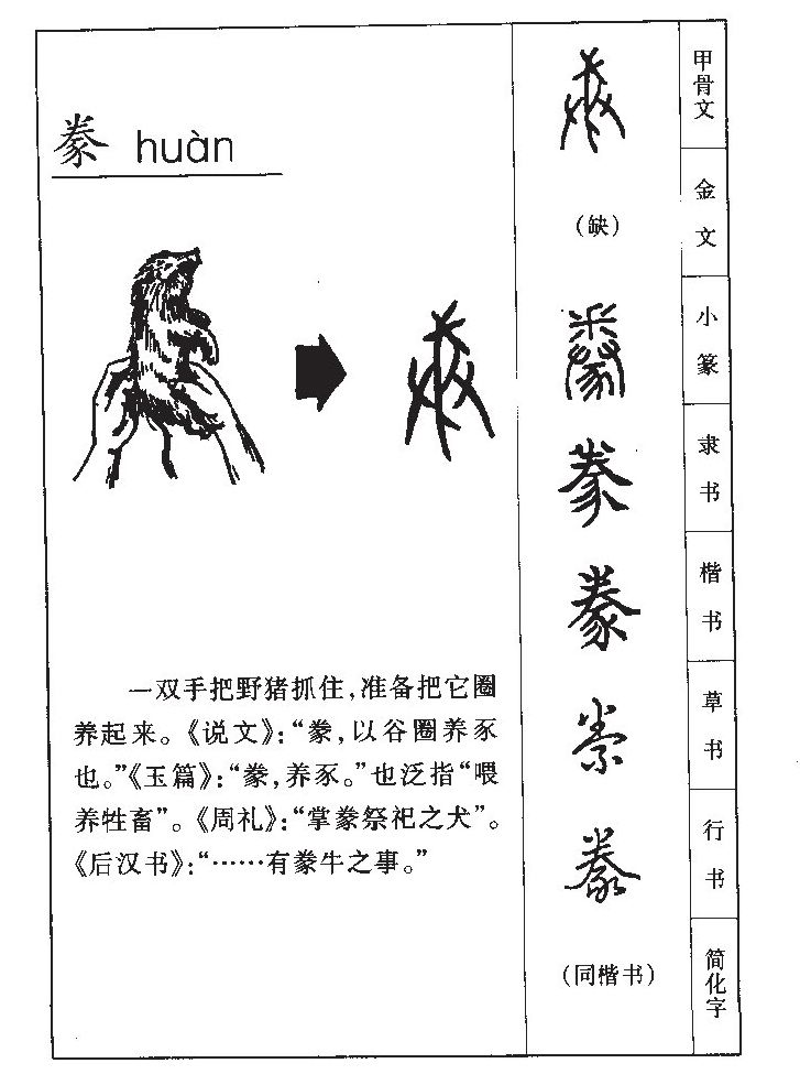 豢字字源字形
