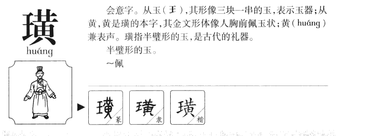 璜字字源字形