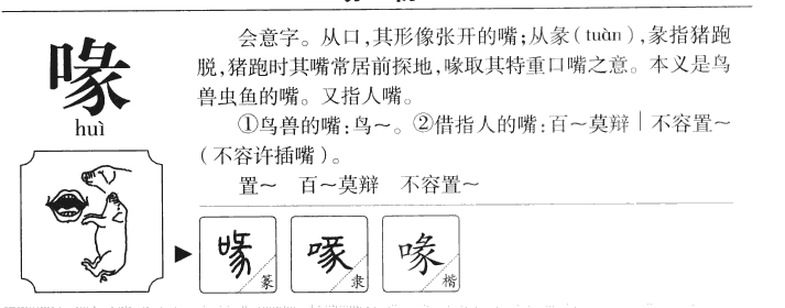 喙字字源字形