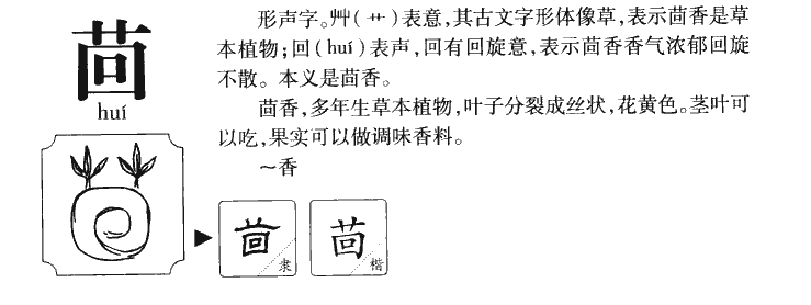 茴字字源字形