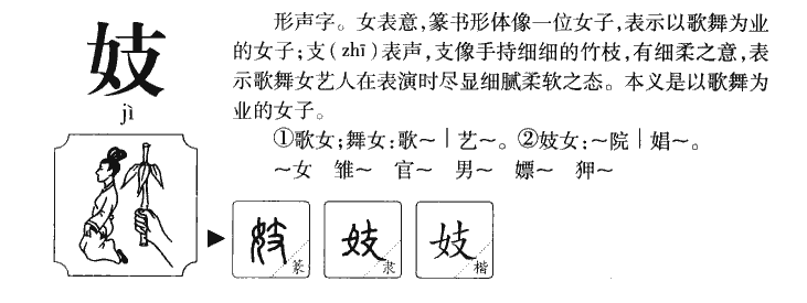 妓字字源字形