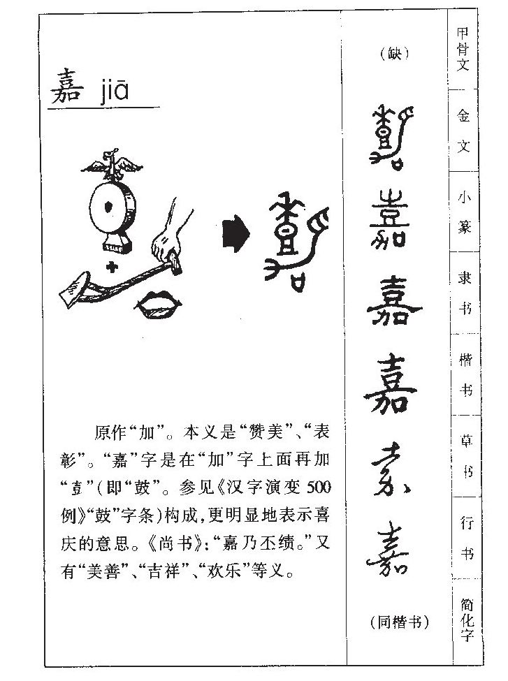 嘉字字源字形