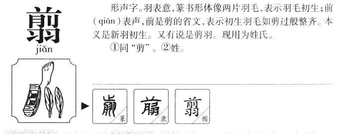 翦字字源字形