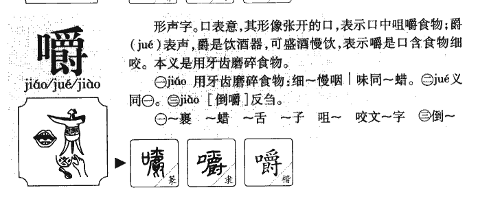 嚼字字源字形