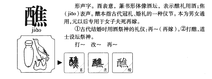 醮字字源字形
