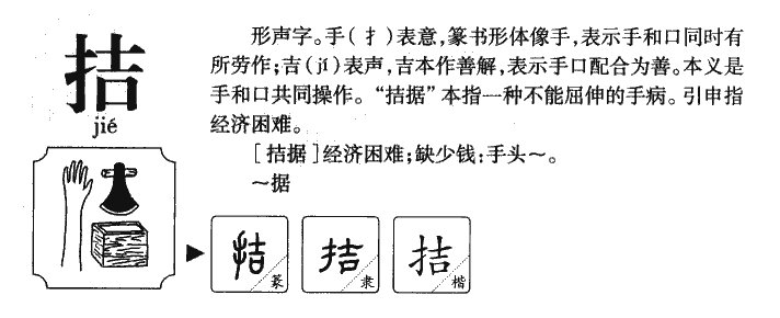 拮字字源字形
