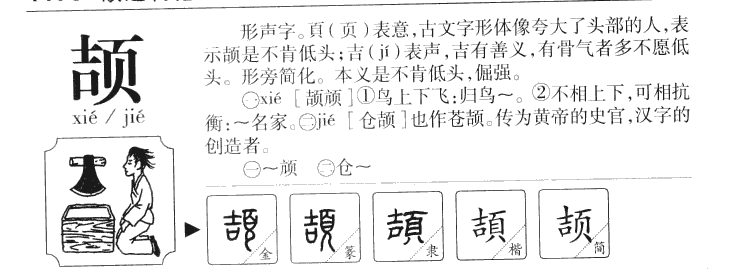 颉字字源字形