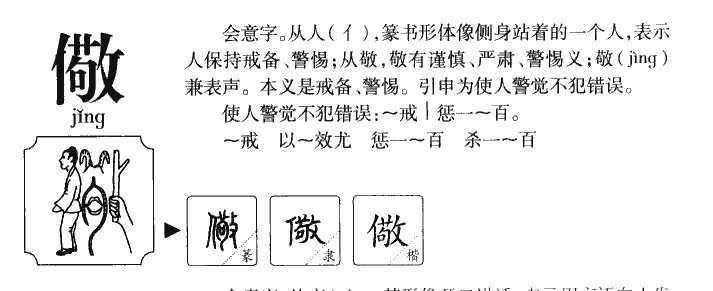 儆字字源字形