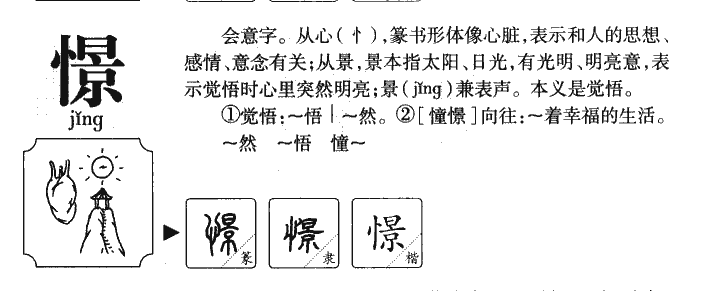 憬字字源字形