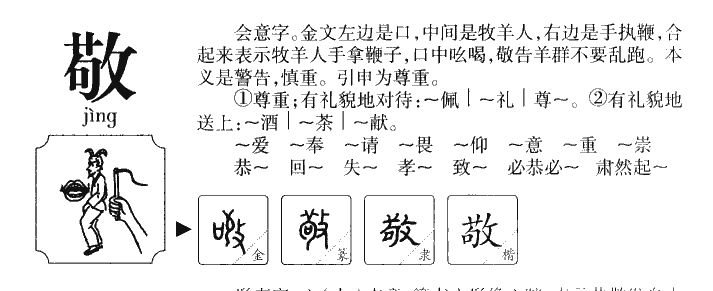 敬字字源字形