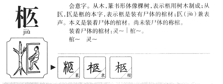 柩字字源字形