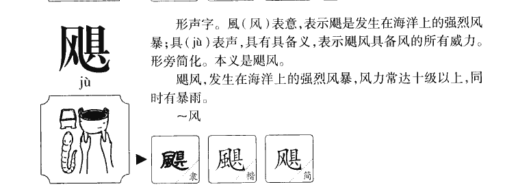 飓字字源字形
