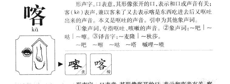 喀字字源字形
