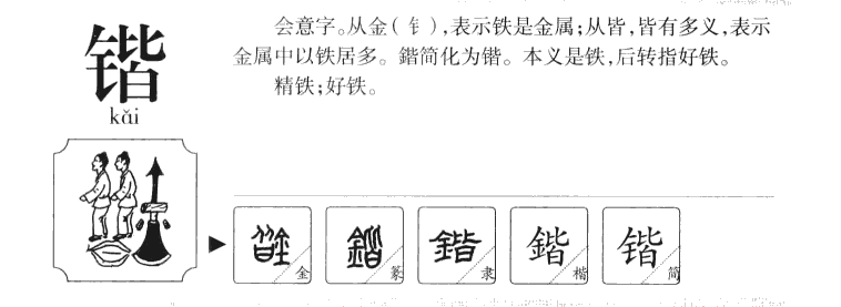 锴字字源字形