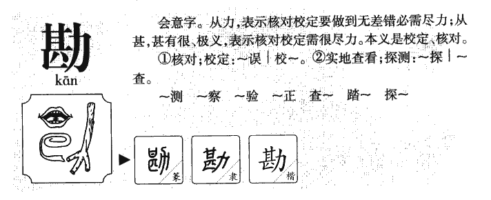 勘字字源字形