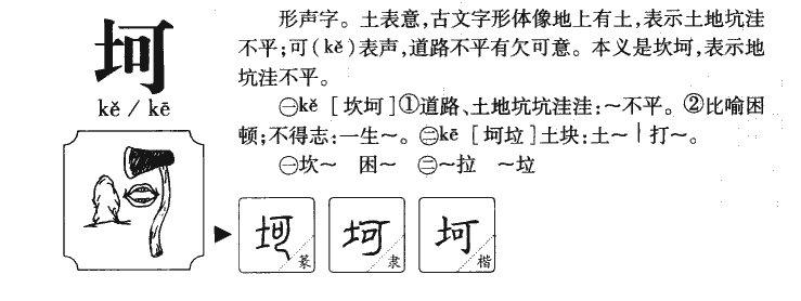 坷字字源字形