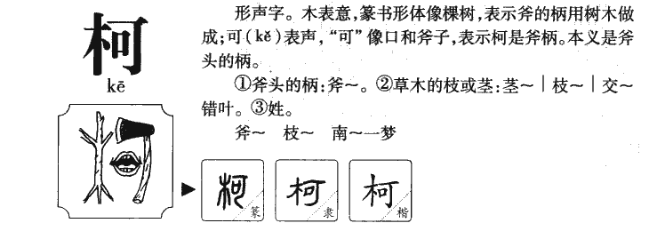 柯字字源字形