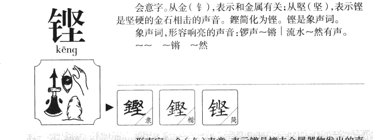 铿字字源字形