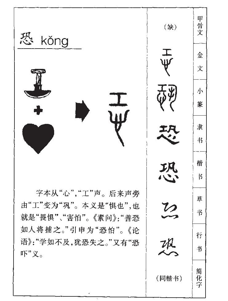 恐字字源字形