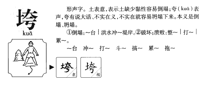 垮字字源字形
