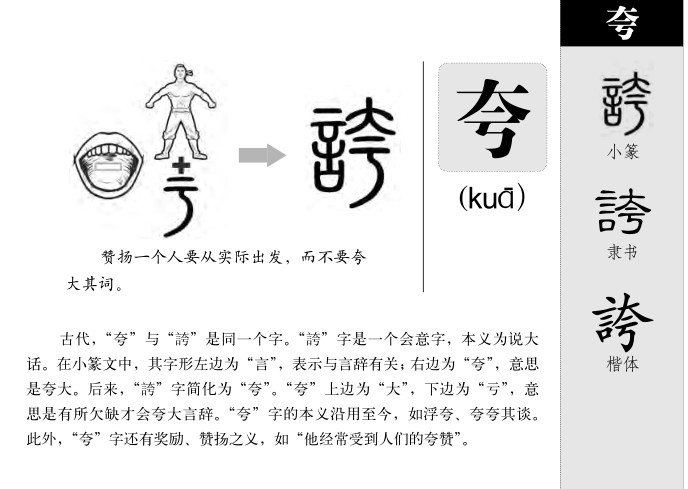 夸字字源字形