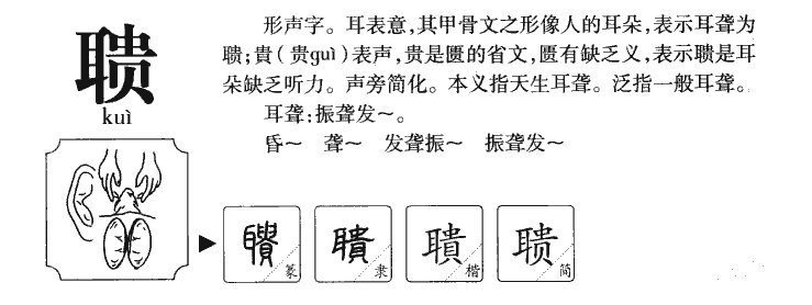聩字字源字形