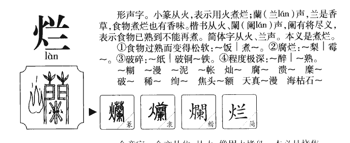 烂字字源字形